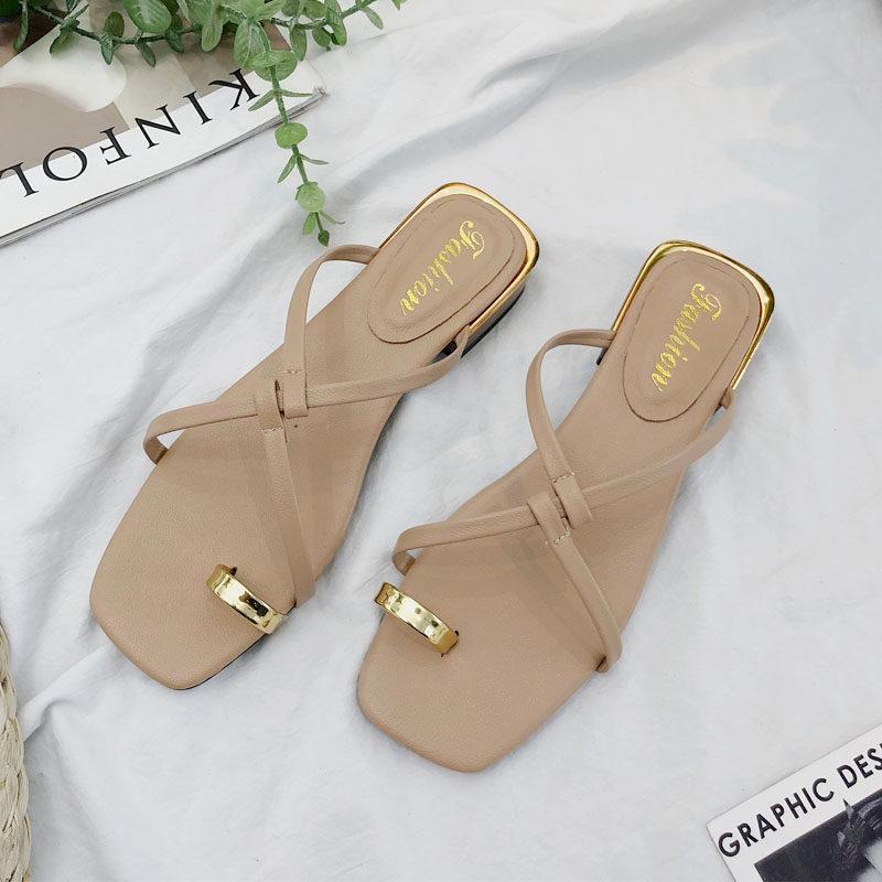 Golden Toe Slip On Sandals - Theone Apparel