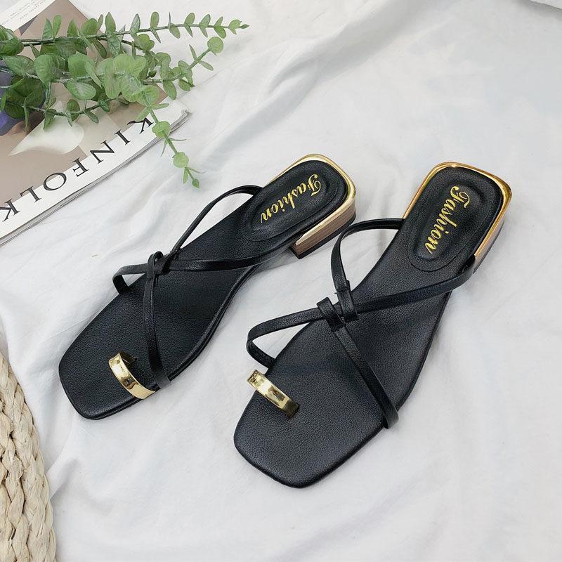 Golden Toe Slip On Sandals - Theone Apparel