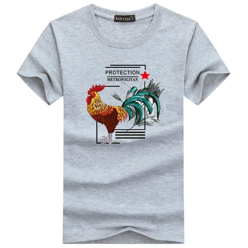 Rooster belast met korte mouwen T -shirt