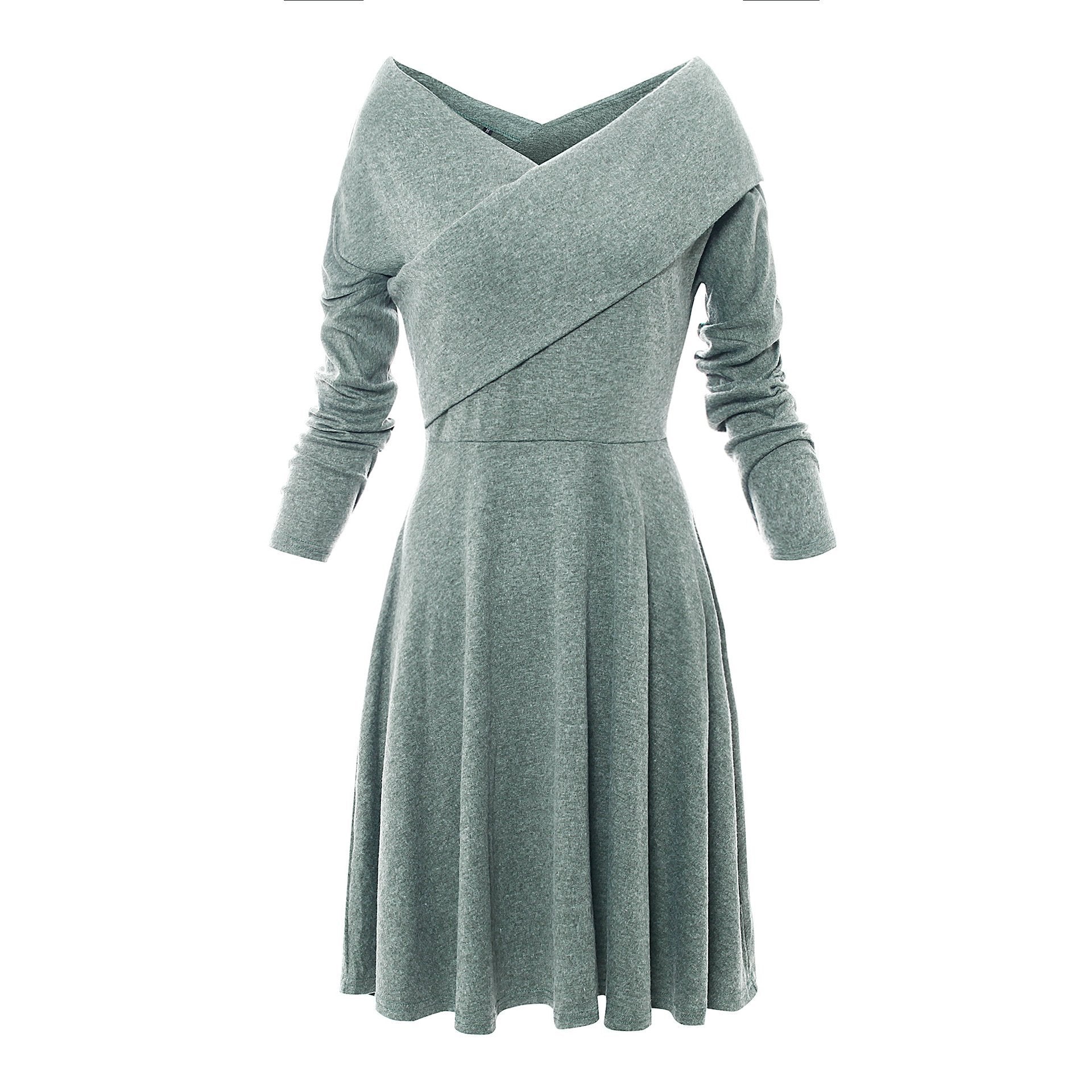 Crisscross Pleated Skirt Sweater Dress - Theone Apparel