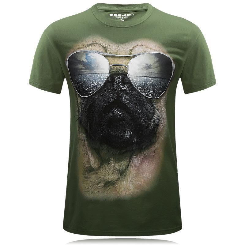 Mops met tinten dwaze gezicht shirt