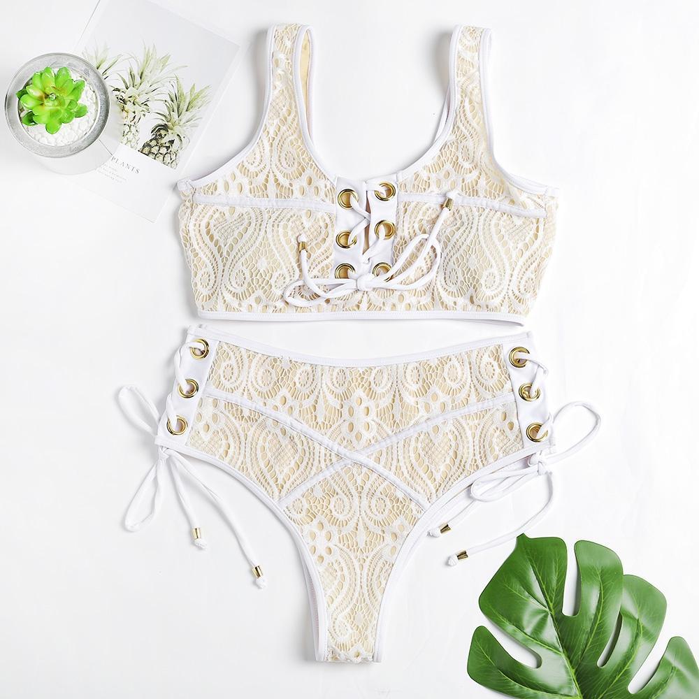 Lace Crochet Should Strap Bikini Set