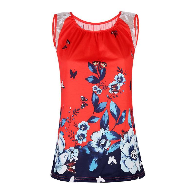 Top de encaje con estampado de mariposas