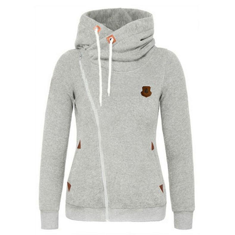 Trendiger Hoodie mit Kordelzug und seitlichem Reißverschluss