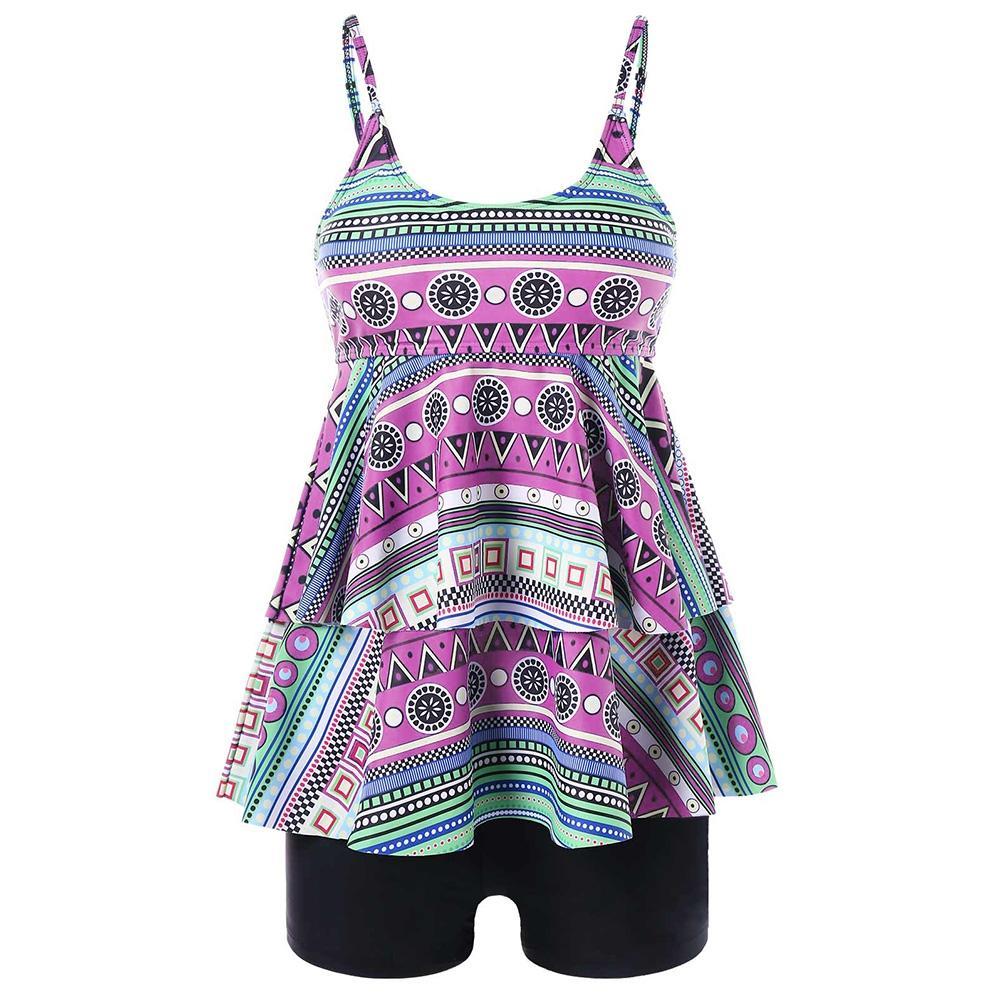 Plus maat Empire Taille Tankini