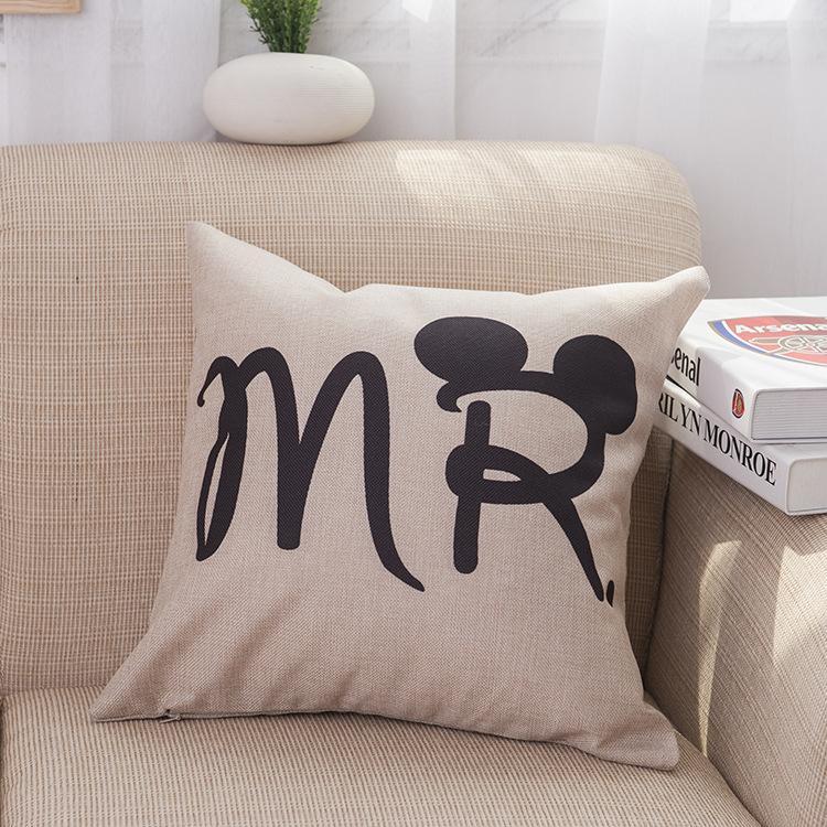 Mr and Mrs Printed Pillow Covers