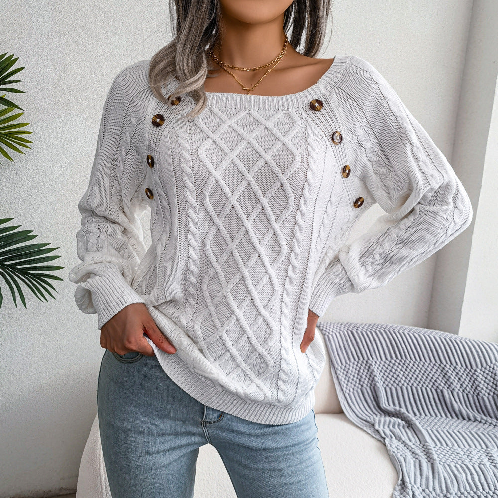 Locker sitzender Pullover mit langen Ärmeln für Damen