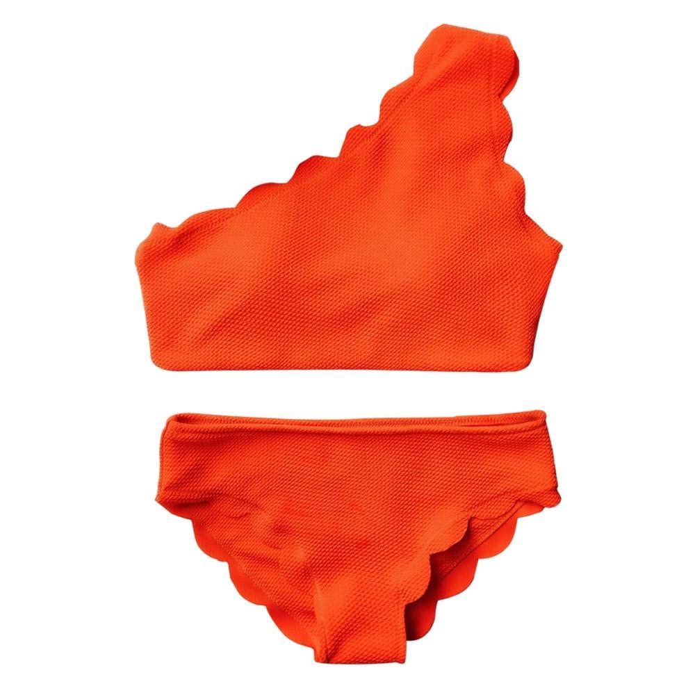 Een schouder dames geschudde bikini set