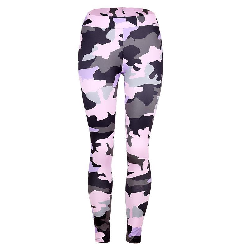 Gym-Leggings mit Graustufen-Camouflage-Print