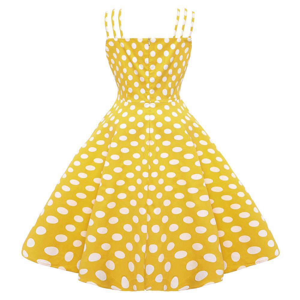 Polka Dot Triple Strap Summer Dress