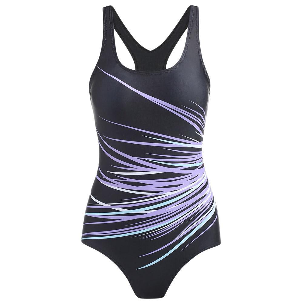 Racerback Cut Out Print Swimsuit