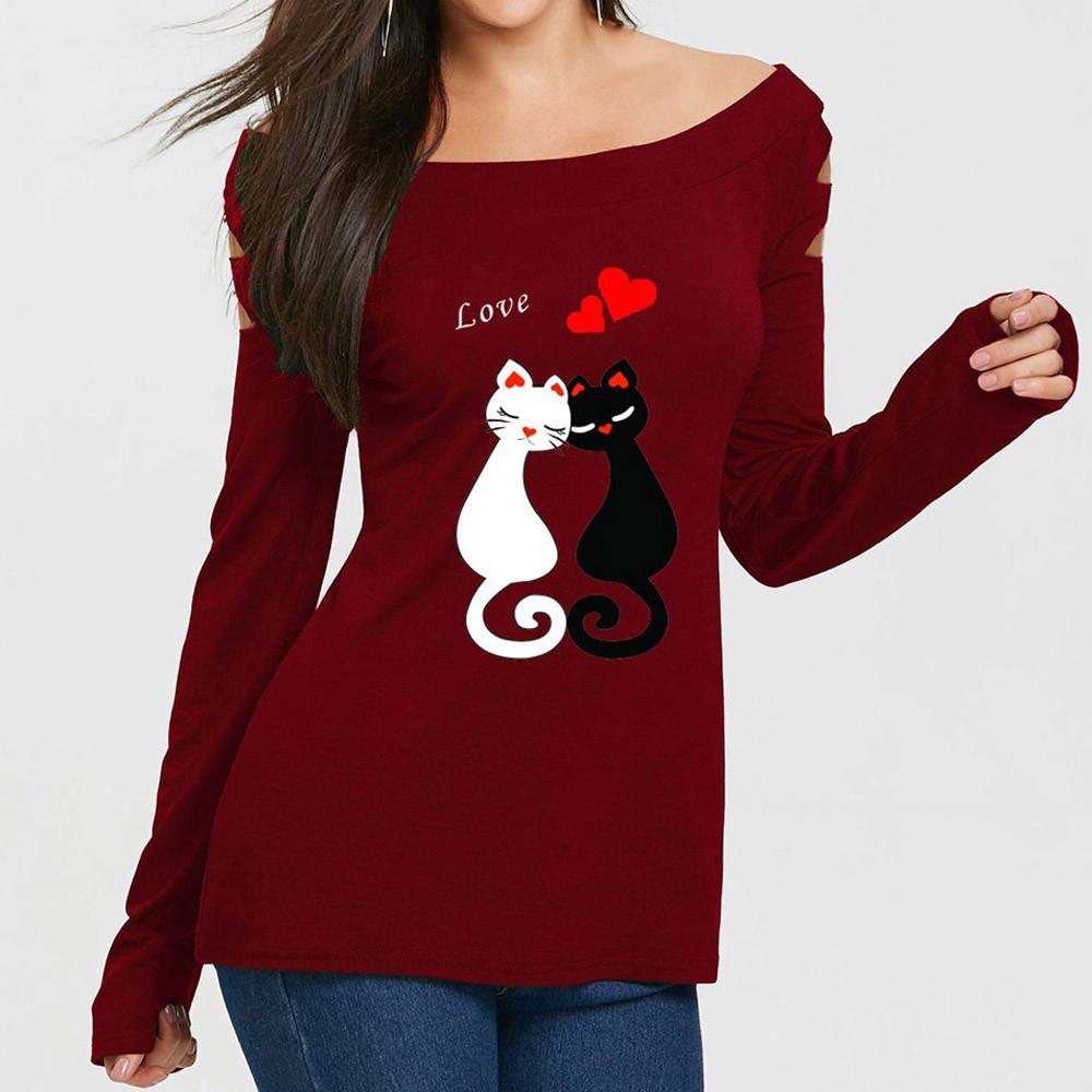 Cutout Scoop Scoop Neck Cat Tee