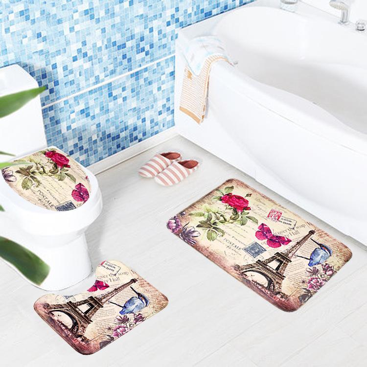 Romantic Paris With Love Bath Mat Set