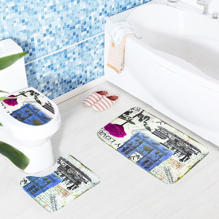 Romantic Paris With Love Bath Mat Set