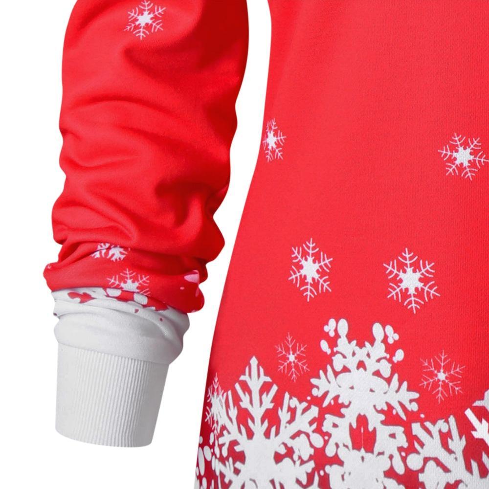 Santa Snowflakes Skew Neck Sweatshirt