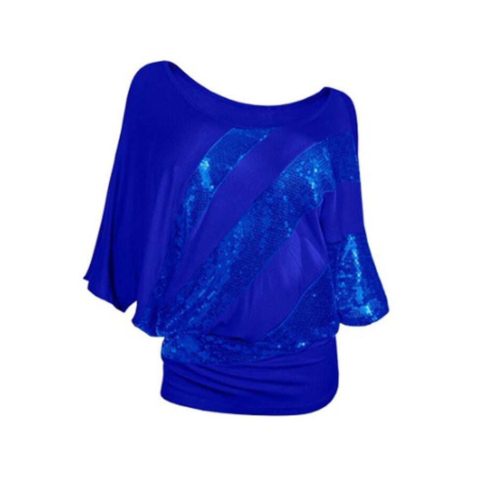 Blusa lateral de listras de lantejoulas