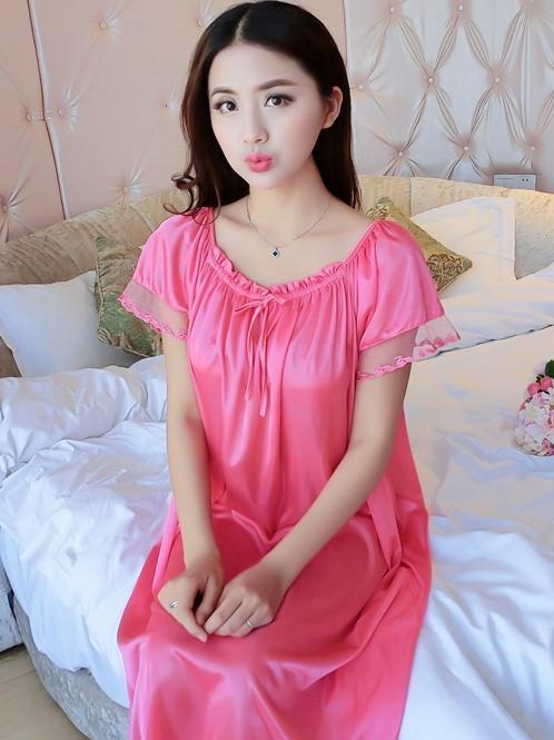 Silky Mesh Ruffle Nightgown - Theone Apparel