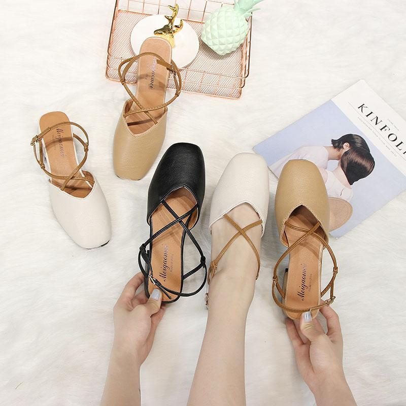 Square Heel Round Toe Sandals