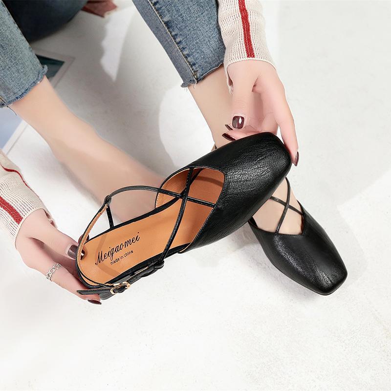 Square Heel Round Toe Sandals