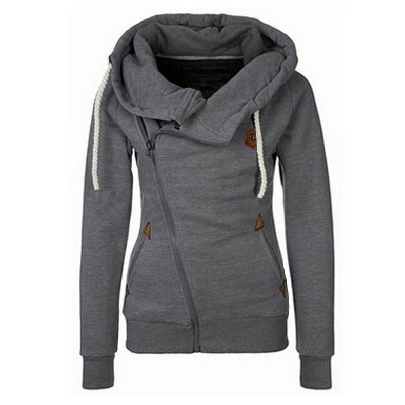 Trendiger Hoodie mit Kordelzug und seitlichem Reißverschluss