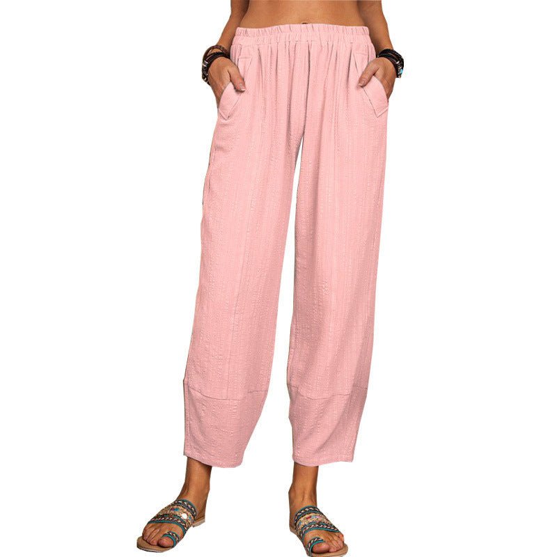 Ankle Length Wide Leg Casual Pants - THEONE APPAREL