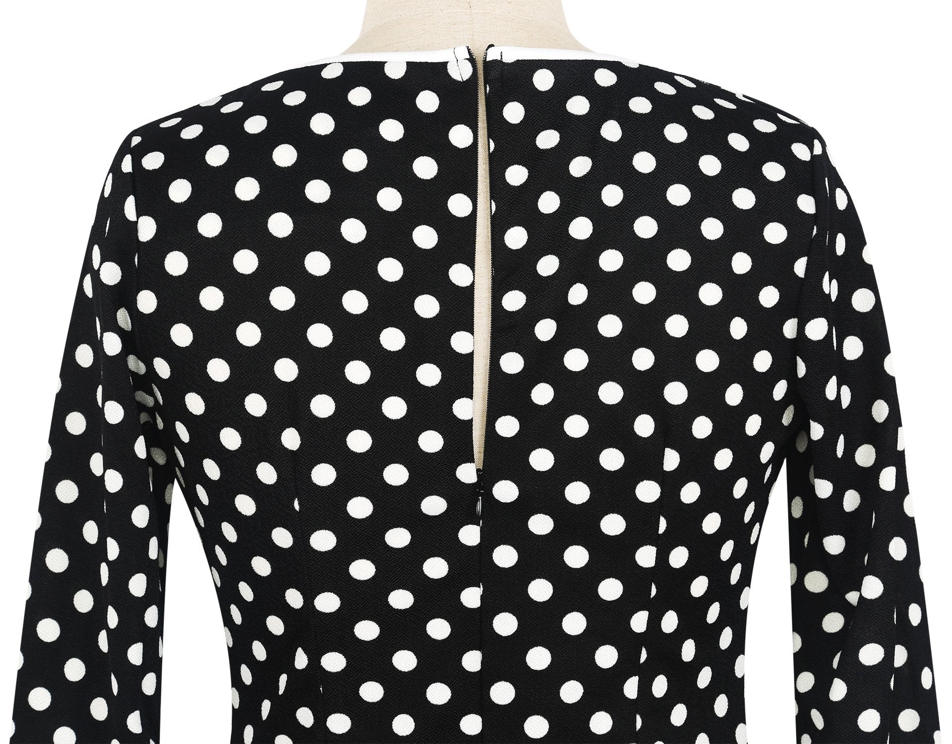 Black & White Polka Dot Asymmetrical Dress - THEONE APPAREL