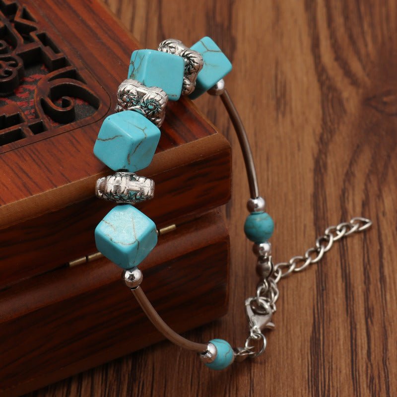 Blue Turquoise Cube Bracelet - THEONE APPAREL