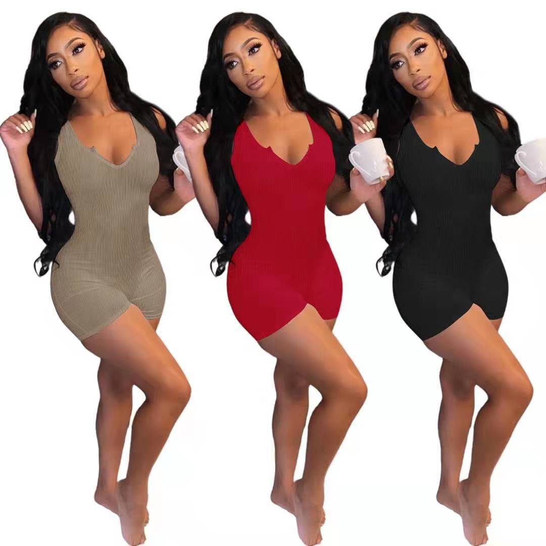 Body Suit with Shorts and No Sleeves - THEONE APPAREL