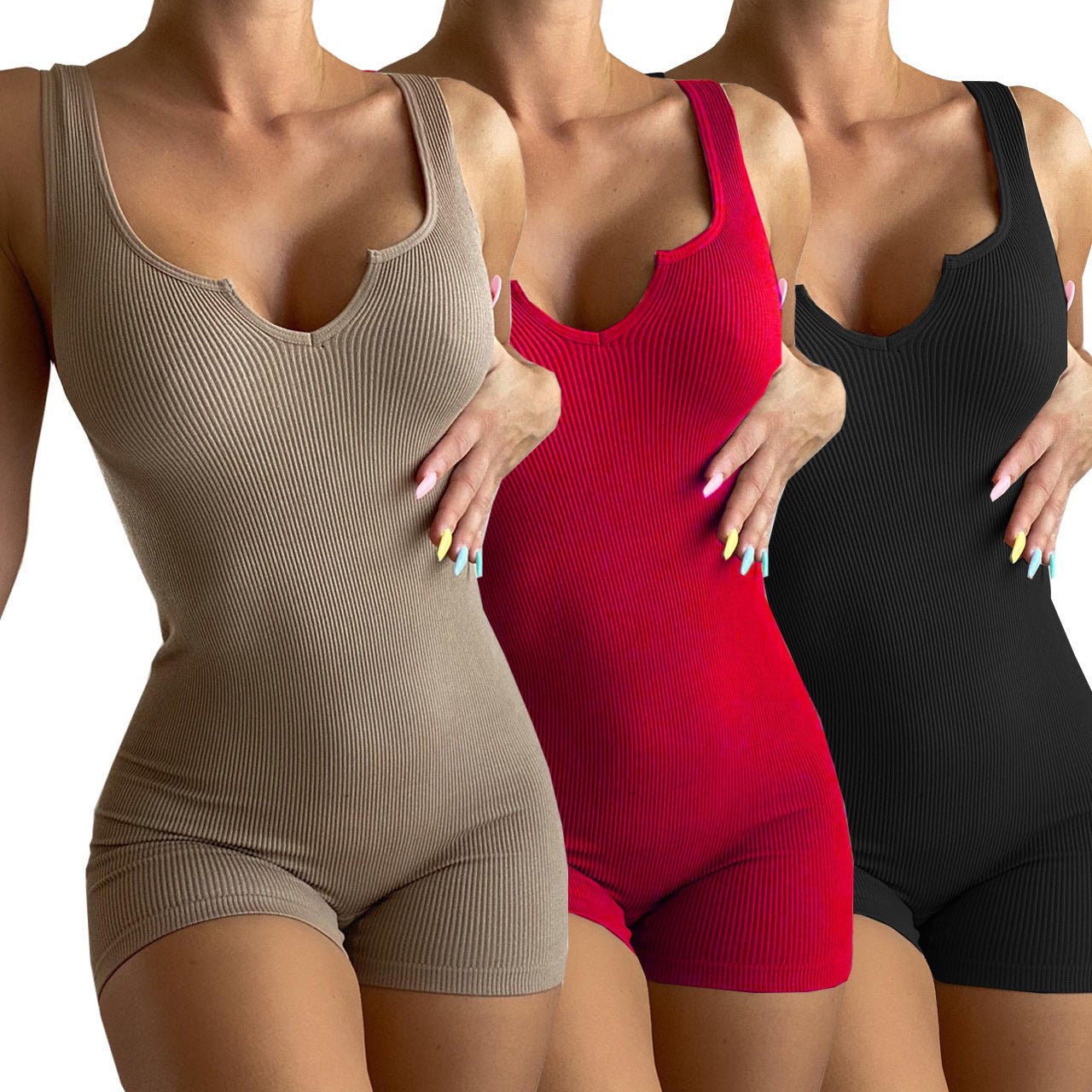 Body Suit with Shorts and No Sleeves - THEONE APPAREL