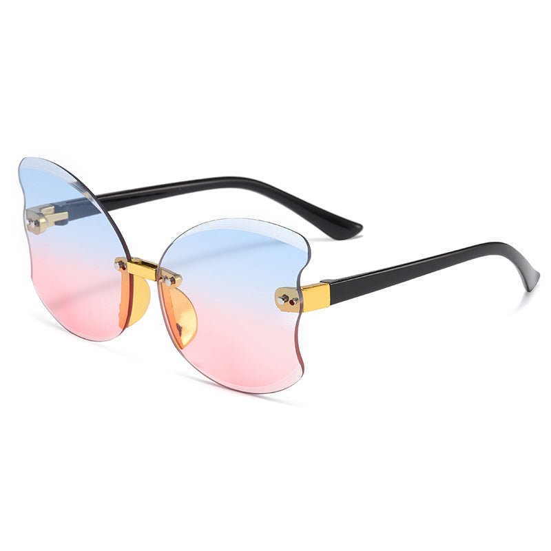 Butterfly Wing Ombre Frameless Plastic Sunglasses - THEONE APPAREL